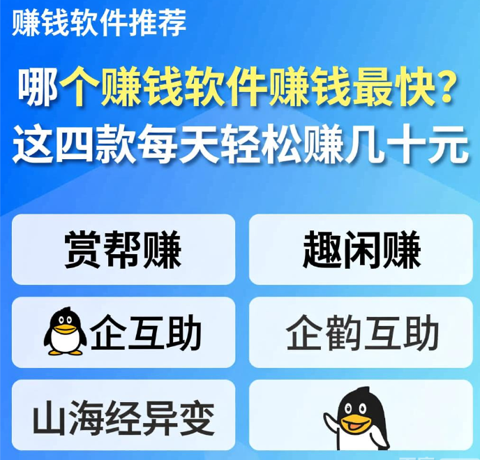 正规挣钱最快的app推荐，分享四款赚钱快又靠谱的软件