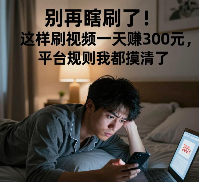 别再瞎刷了！这样刷视频一天赚300元，平台规则我都摸清了