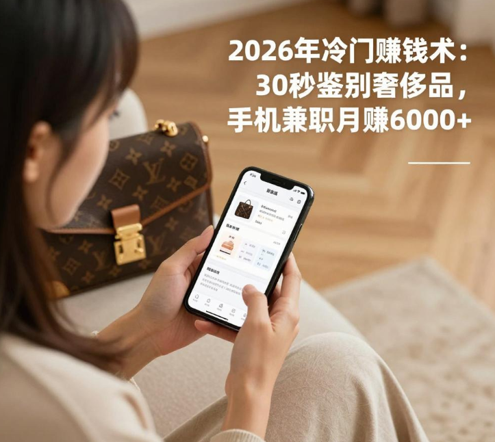 2026年冷门赚钱术:30秒鉴别奢侈品,手机兼职月赚6000+ 2026年冷门赚钱术:30秒鉴别奢侈品,手机兼职月赚6000+