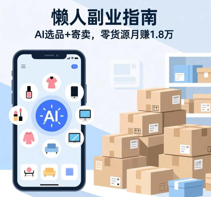 懒人副业指南：AI选品+寄卖，零货源月赚1.8万