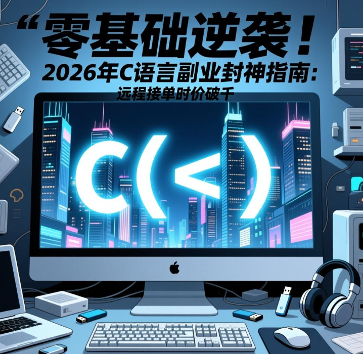 零基础逆袭！2026年C语言副业封神指南：远程接单时薪破千
