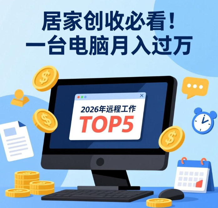 居家创收必看！2026年远程工作TOP5：一台电脑月入过万