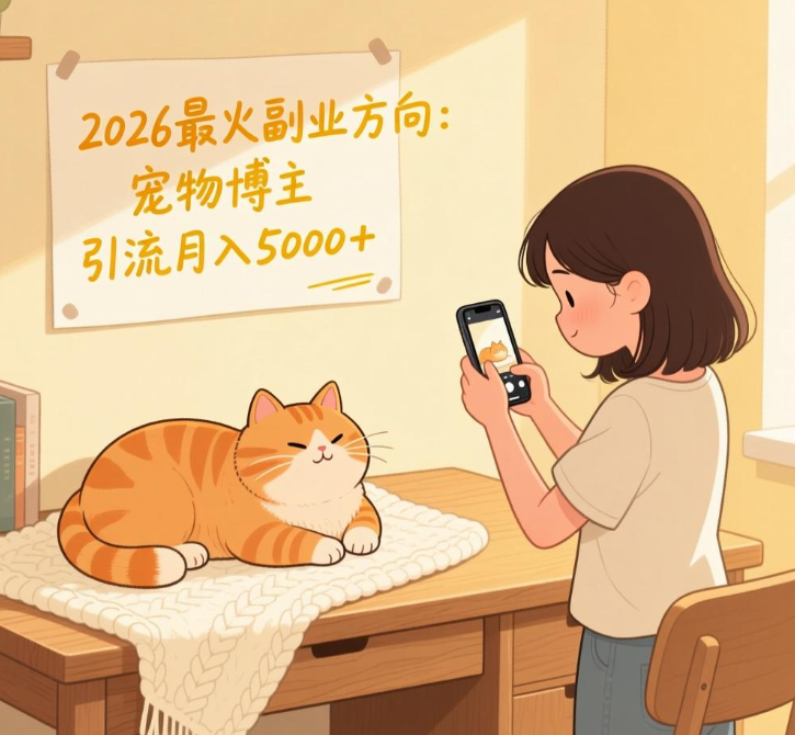 ‌2026最火副业方向：宠物博主引流月入5000+