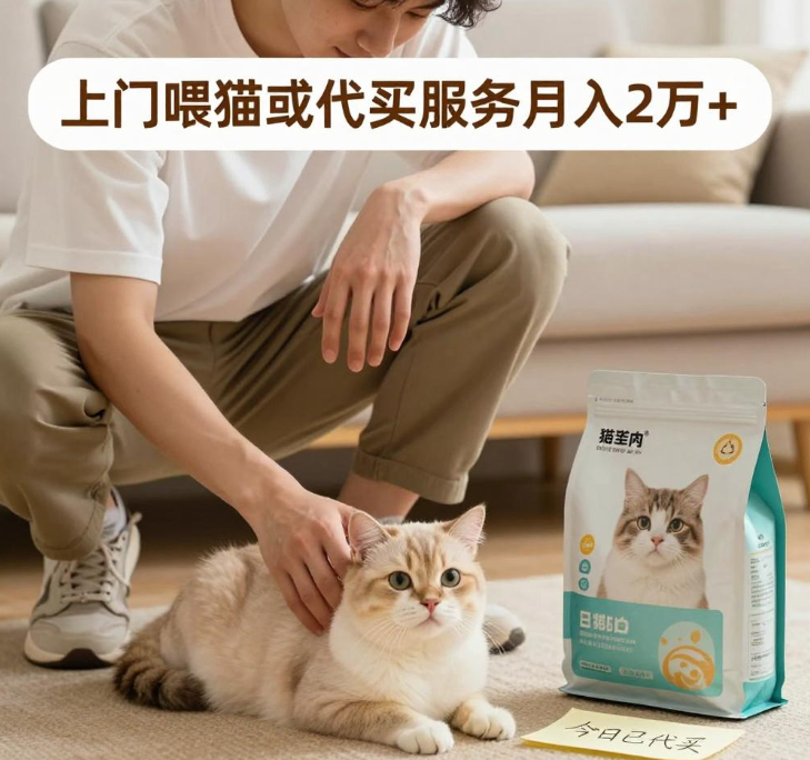 ‌2026年新趋势：上门喂猫/代买月入2万+