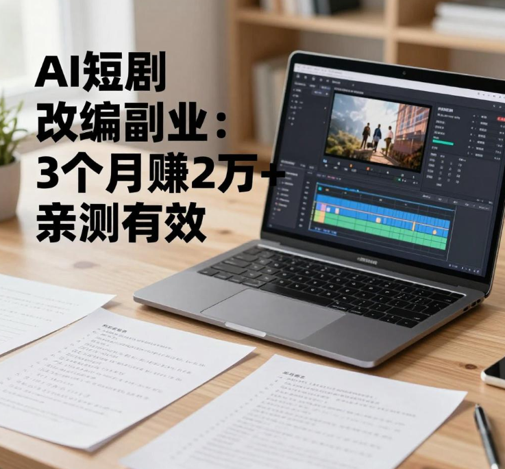 AI短剧改编副业:3个月赚2万+亲测有效 AI短剧改编副业:3个月赚2万+亲测有效