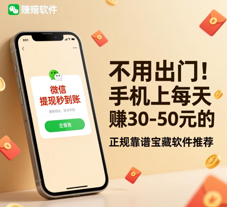 不用出门！手机上每天赚30-50元的宝藏软件推荐