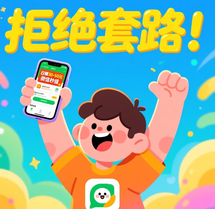 拒绝套路！能每天赚30-50元且微信秒提的软件