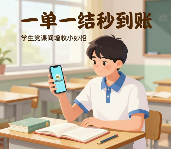 阿里众包：一单一结秒到账，学生党课间增收小妙招