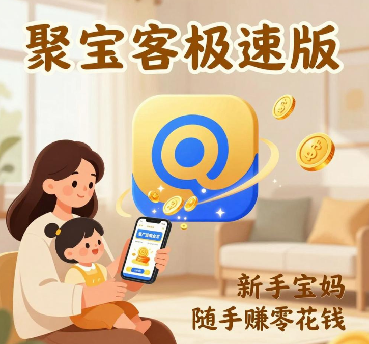 聚宝客极速版：看广告赚金币，新手宝妈学生党随手赚零花钱》