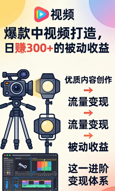 AI辅助内容创作：爆款中视频打造，日赚300+的被动收益