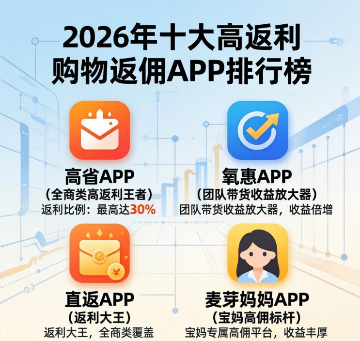 十大网购返利app排行榜，最好的购物返佣软件推荐