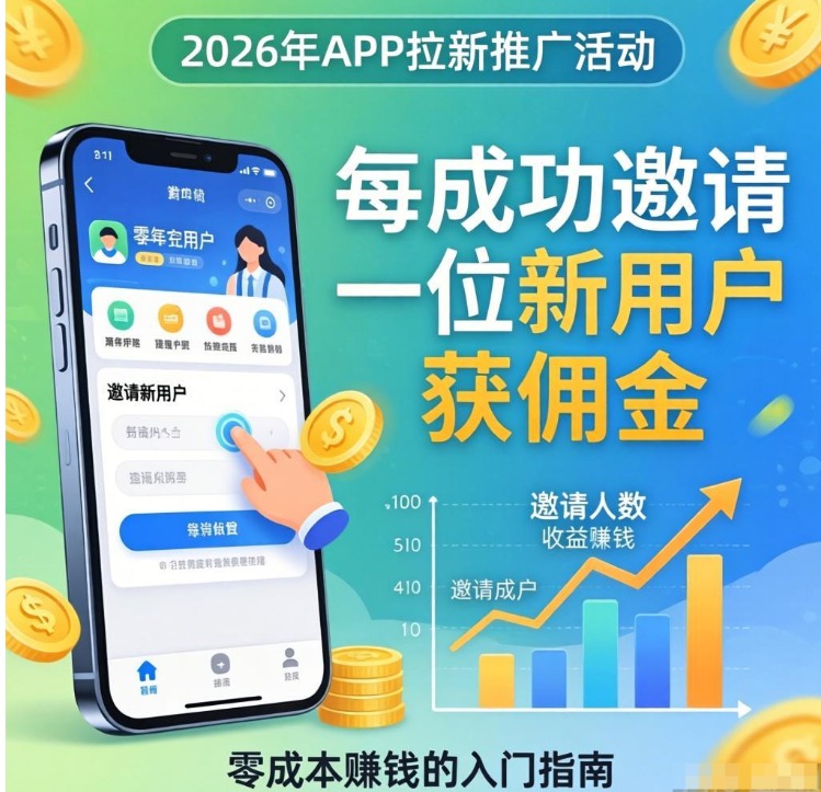 APP拉新推广：2026年零成本手机赚钱的入门指南