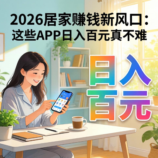 2026居家赚钱新风口:这些APP日入百元真不难 2026居家赚钱新风口:这些APP日入百元真不难