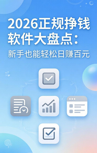 2026正规挣钱软件大盘点：新手也能轻松日赚百元