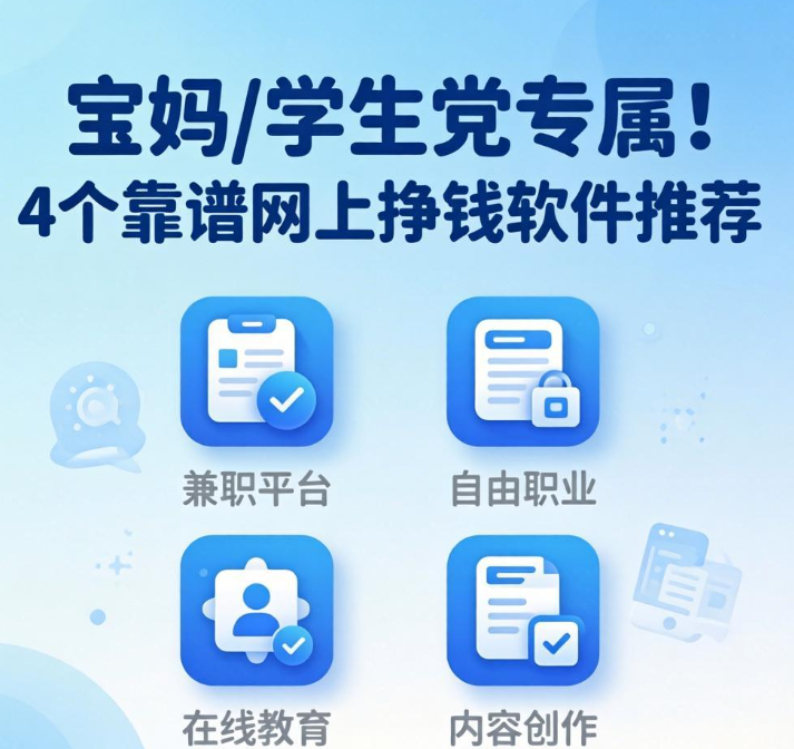 宝妈/学生党专属！4个靠谱网上挣钱软件推荐