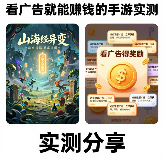 看广告就能赚钱的手游：山海经异变、陀螺世界实测分享