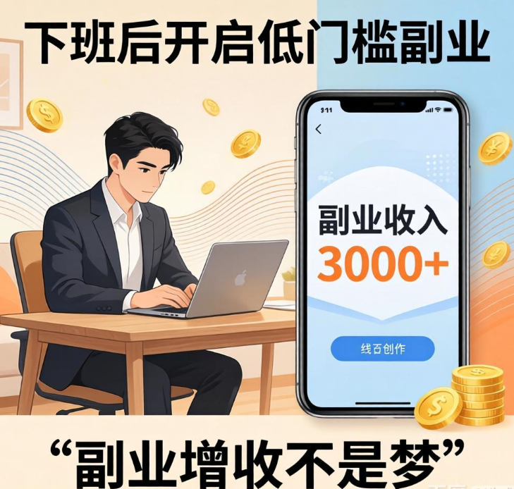 下班后2小时开启副业增收模式，低门槛项目月入3000+不是梦