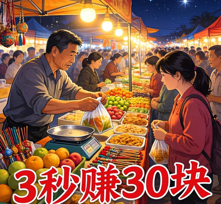 夜市3秒赚30块的暴利生意，比上班强10倍