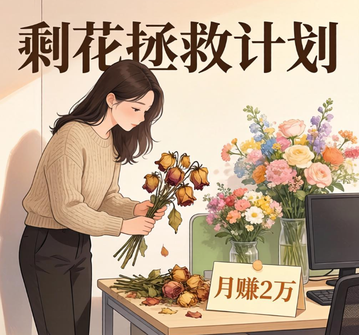写字楼里的“剩花拯救计划”，捡来的浪漫月赚2万