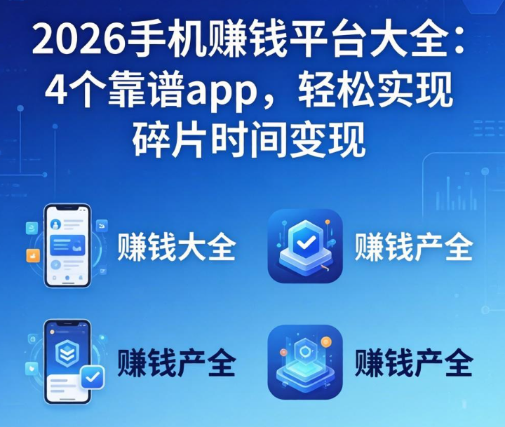2026手机赚钱平台大全：4个靠谱app，轻松实现碎片时间变现