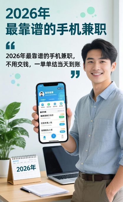 2026年最靠谱的手机兼职，不用交钱，一单一结当天到账