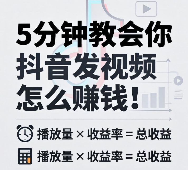 5 分钟教会你：抖音发视频怎么赚钱，普通人也能马上上手