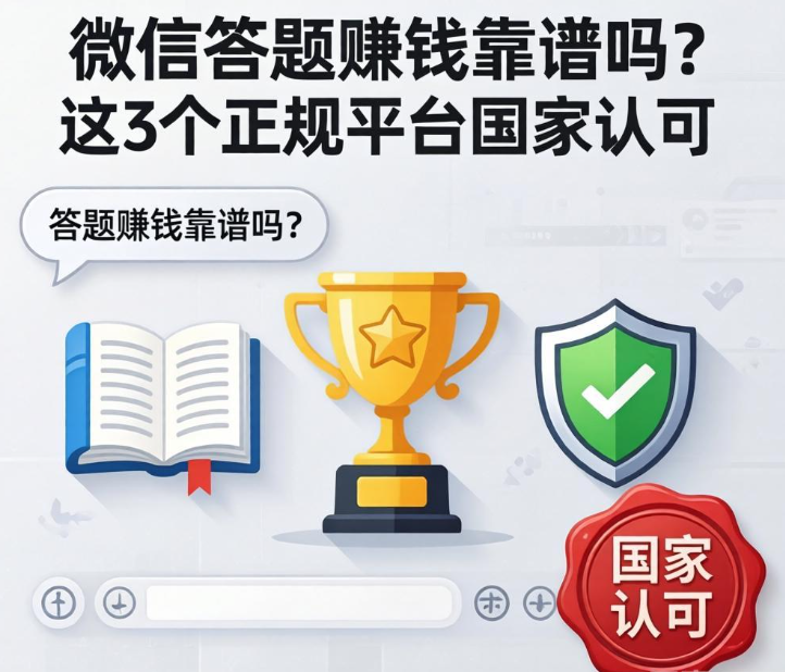 微信答题赚钱靠谱吗？这3个正规平台国家认可
