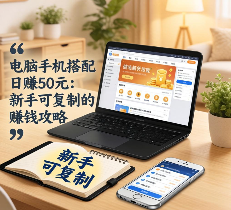 电脑手机搭配日赚50元:新手可复制的赚钱攻略 电脑手机搭配日赚50元:新手可复制的赚钱攻略