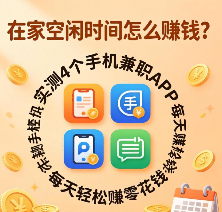 在家空闲时间怎么赚钱？实测4个手机兼职APP，每天轻松赚零花钱