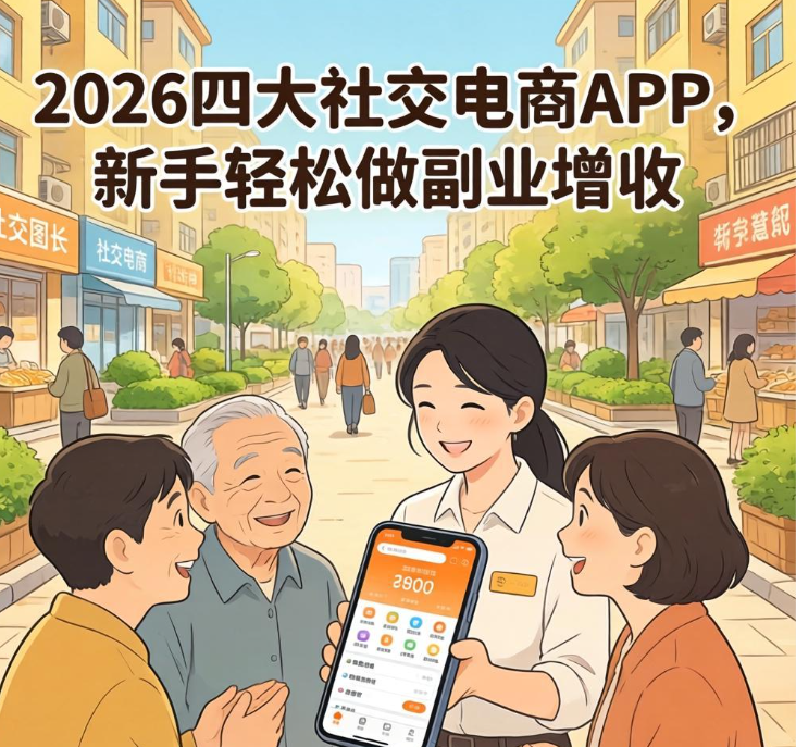 社区团长怎么赚钱？2026四大社交电商APP，新手轻松做副业增收
