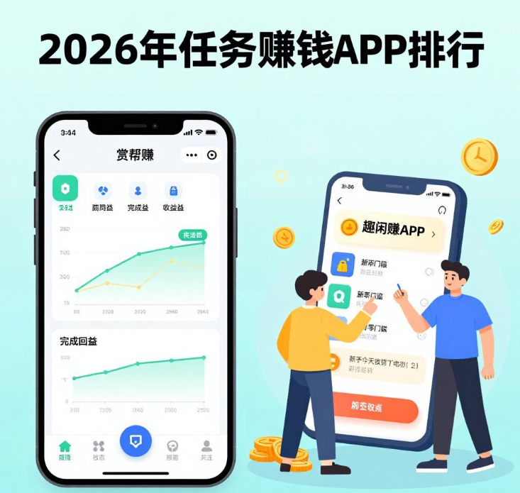2026靠谱任务赚钱APP排行!赏帮赚&趣闲赚实测,新手零门槛 2026靠谱任务赚钱APP排行!赏帮赚&趣闲赚实测,新手零门槛
