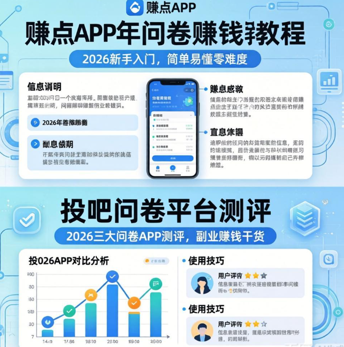 赚点APP问卷赚钱教程！2026新手入门，简单易懂零难度