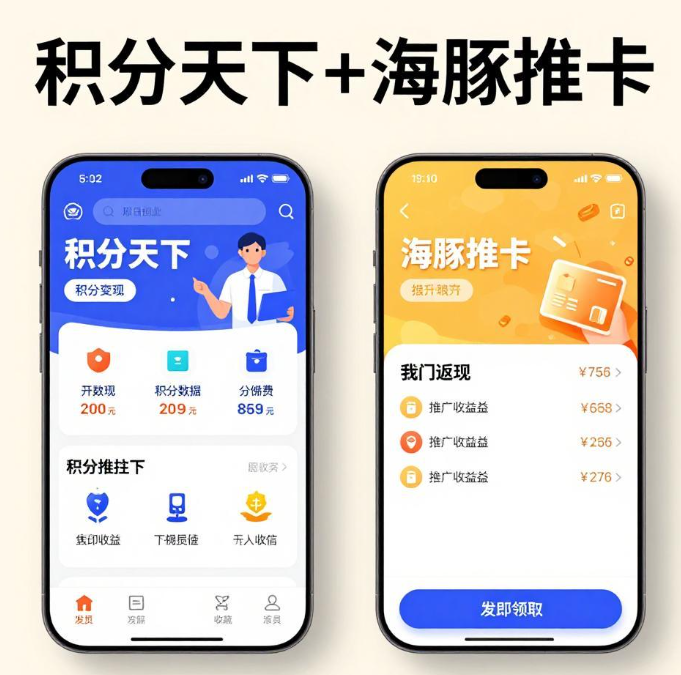 零成本双副业搭配!积分天下+海豚推卡组合增收实操教程 零成本双副业搭配!积分天下+海豚推卡组合增收实操教程