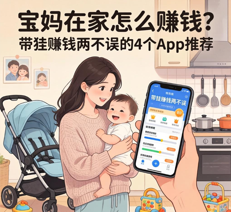 宝妈在家怎么赚钱？带娃赚钱两不误的4个App推荐
