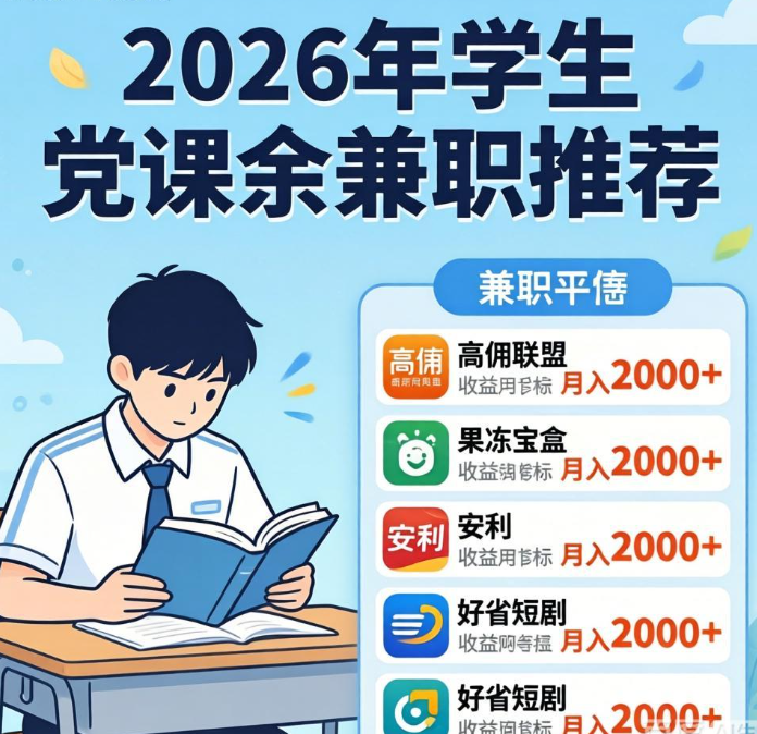 学生党课余兼职推荐:高佣联盟/果冻宝盒/安利/好省短剧,月入2000+ 学生党课余兼职推荐:高佣联盟/果冻宝盒/安利/好省短剧,月入2000+