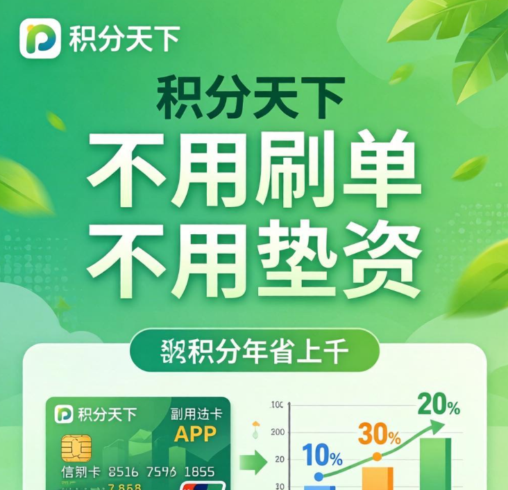 不用刷单不用垫资！积分天下APP副业玩法，信用卡积分年省上千