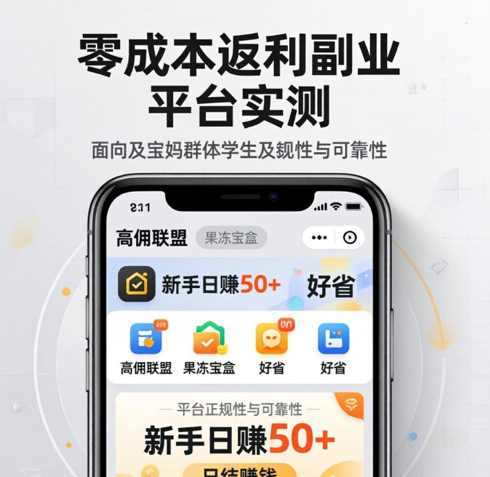 零成本返利副业,新手日赚50+靠谱平台 零成本返利副业,新手日赚50+靠谱平台