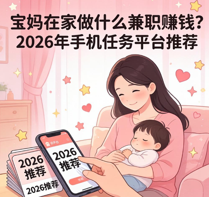 宝妈在家做什么兼职赚钱？2026 年手机任务平台推荐