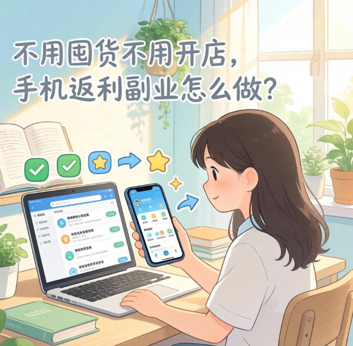 不用囤货不用开店，2026手机返利副业怎么做？小白零基础教程