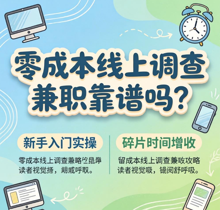 零成本线上调查兼职靠谱吗?新手入门实操全攻略,碎片时间轻松增收 零成本线上调查兼职靠谱吗?新手入门实操全攻略,碎片时间轻松增收