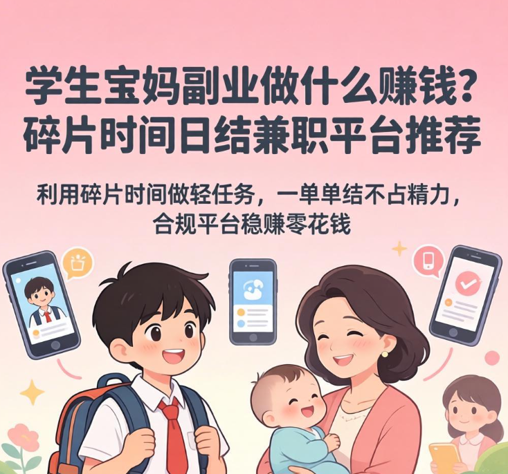 学生宝妈副业做什么赚钱？碎片时间日结兼职平台推荐