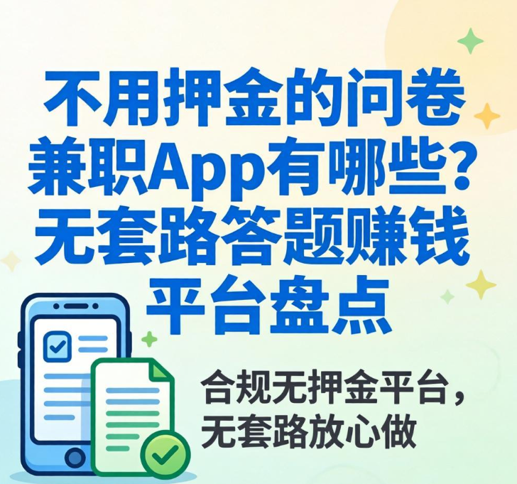 不用押金的问卷兼职app有哪些?无套路答题赚钱平台盘点 不用押金的问卷兼职app有哪些?无套路答题赚钱平台盘点