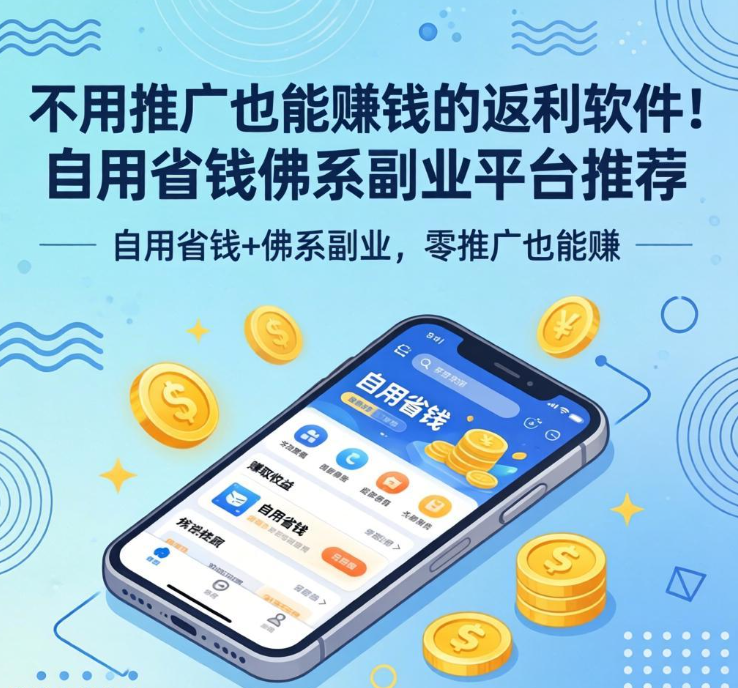 不用推广也能赚钱的返利软件!自用省钱佛系副业平台推荐 不用推广也能赚钱的返利软件!自用省钱佛系副业平台推荐