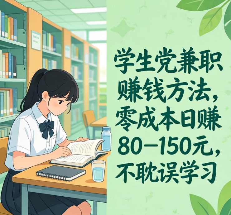 学生党兼职赚钱方法,零成本日赚80–150,不耽误学习 学生党兼职赚钱方法,零成本日赚80–150,不耽误学习