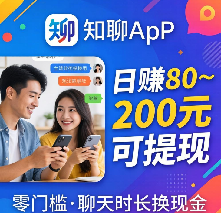 聊天赚钱app哪个靠谱?知聊app真人聊天,日赚80–200元可提现 聊天赚钱app哪个靠谱?知聊app真人聊天,日赚80–200元可提现