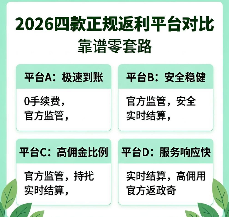 新手做返利怎么不踩坑？2026四款正规返利平台对比，靠谱零套路
