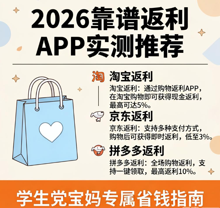 淘宝京东拼多多购物怎么返利省钱？2026靠谱返利APP平台实测推荐