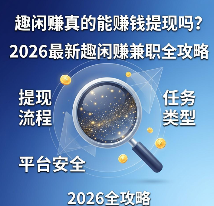 趣闲赚真的能赚钱提现吗？2026最新趣闲赚兼职全攻略
