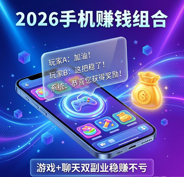 2026手机赚钱组合，游戏+聊天双副业稳赚不亏