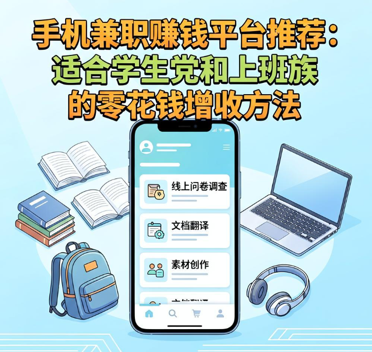 手机兼职赚钱平台推荐：适合学生党和上班族的零花钱增收方法